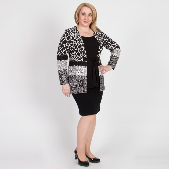 Блуза с эффектом двойки и монохромным принтом шир.  580, рис. 14