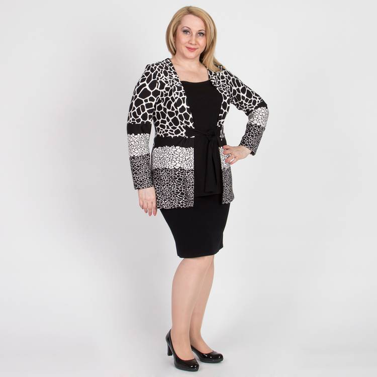 Блуза с эффектом двойки и монохромным принтом шир.  750, рис. 14