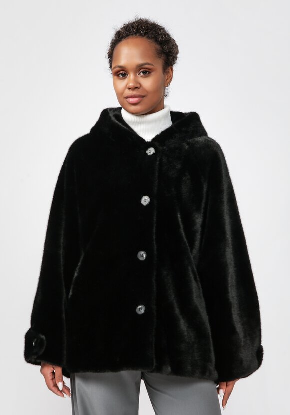 Полупальто из экомеха Моника шир.  580, рис. 11