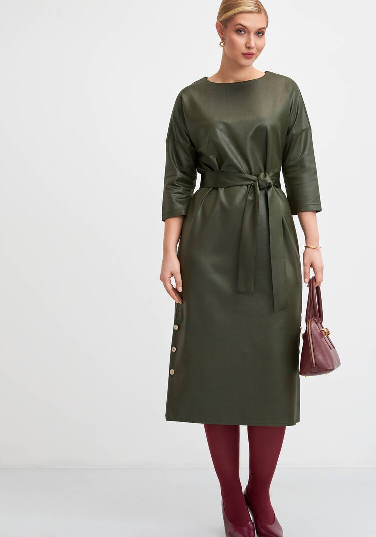 Платье с разрезами из трикотажа под кожу шир.  750, рис. 1