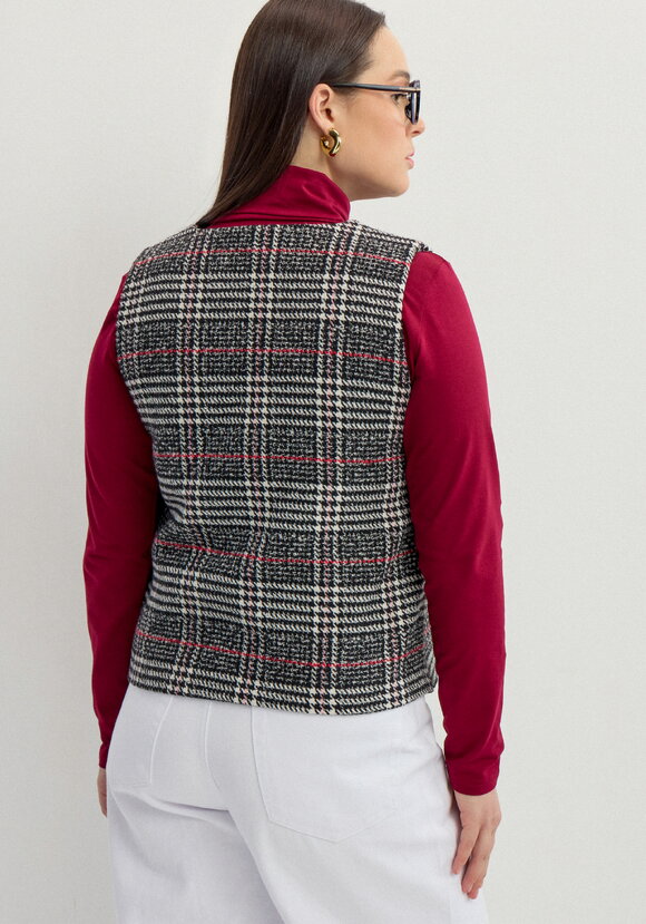 Жилет однобортный с принтом в клетку шир.  580, рис. 3