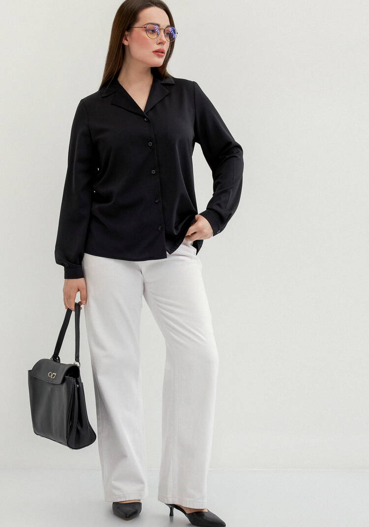 Блуза с отложным воротником с пуговицами шир.  750, рис. 24