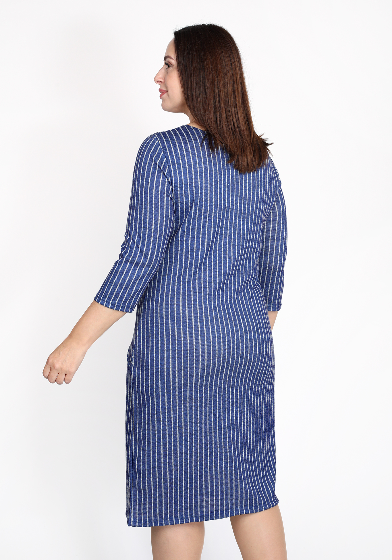 Платье повседневное свободного кроя, размер 52, цвет синий - фото 10