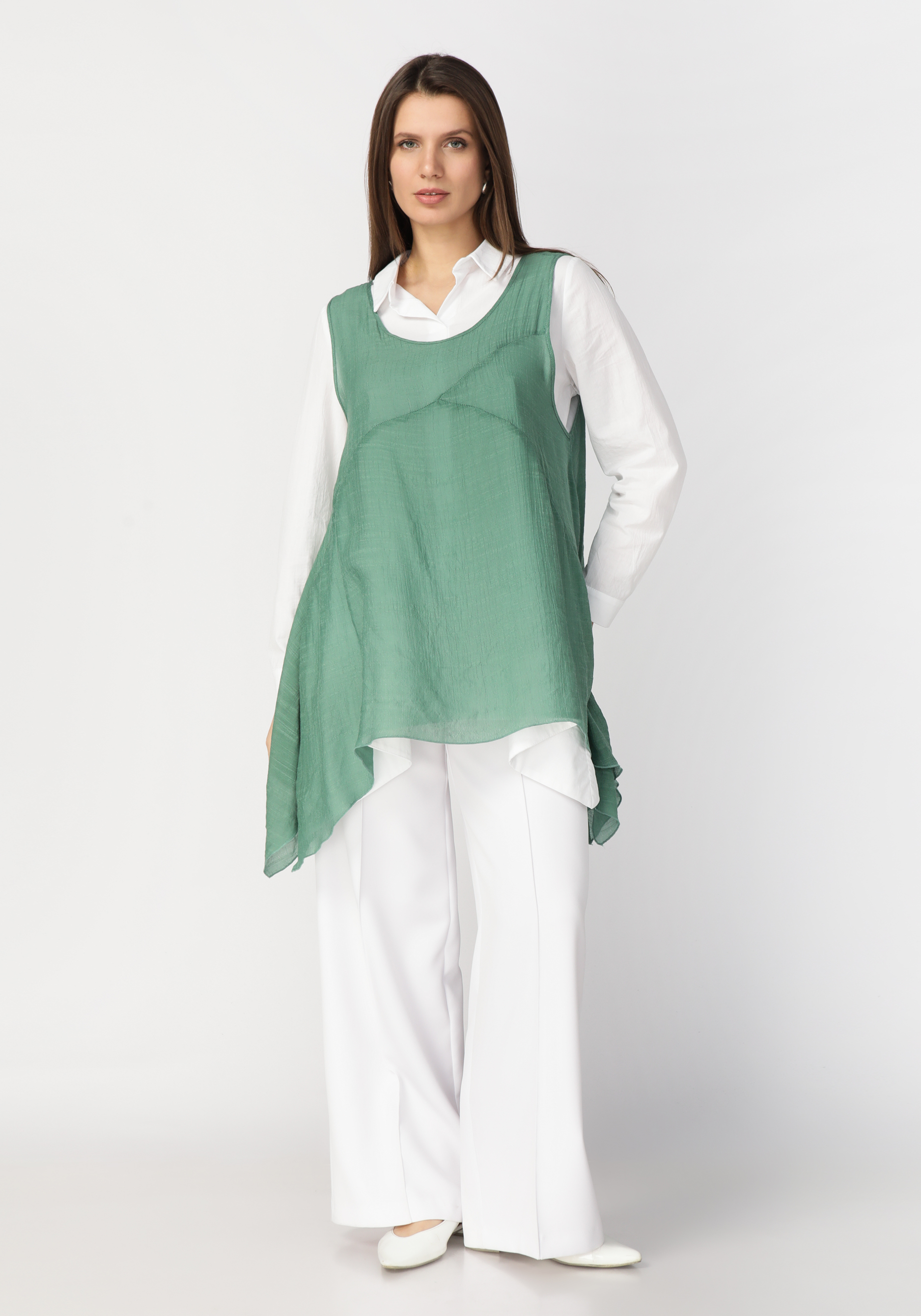 Комплект из блузы и топа Frida, размер 50, цвет белый - фото 8
