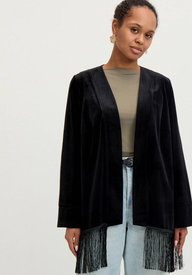 Кардиган с бахромой Мелани шир.  750, рис. 12