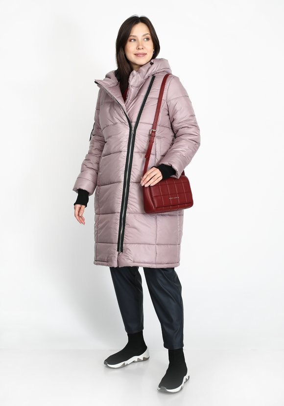 Пальто стеганое с трикотажными манжетами шир.  580, рис. 1