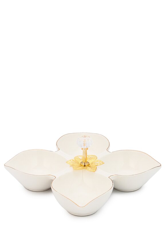 Менажница из фарфора Золотой цветок шир.  580, рис. 1