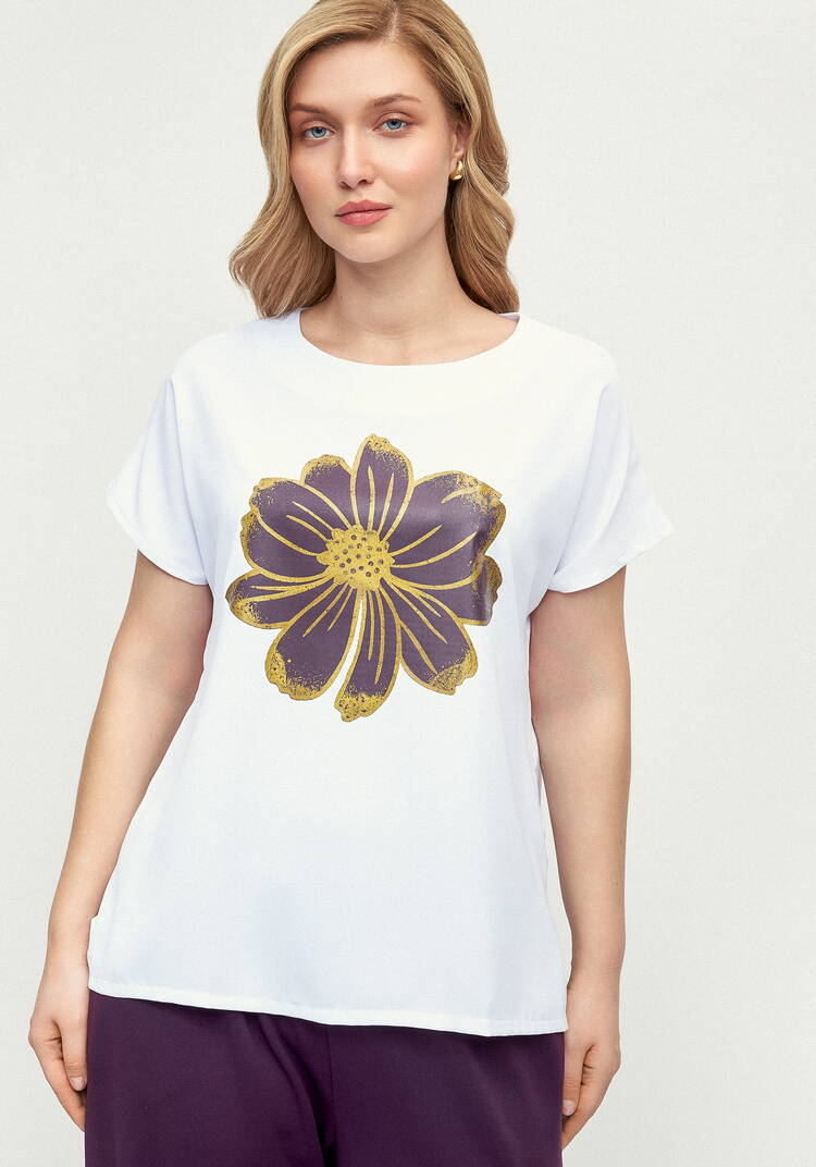 Блуза с принтом с напылением шир.  750, рис. 28