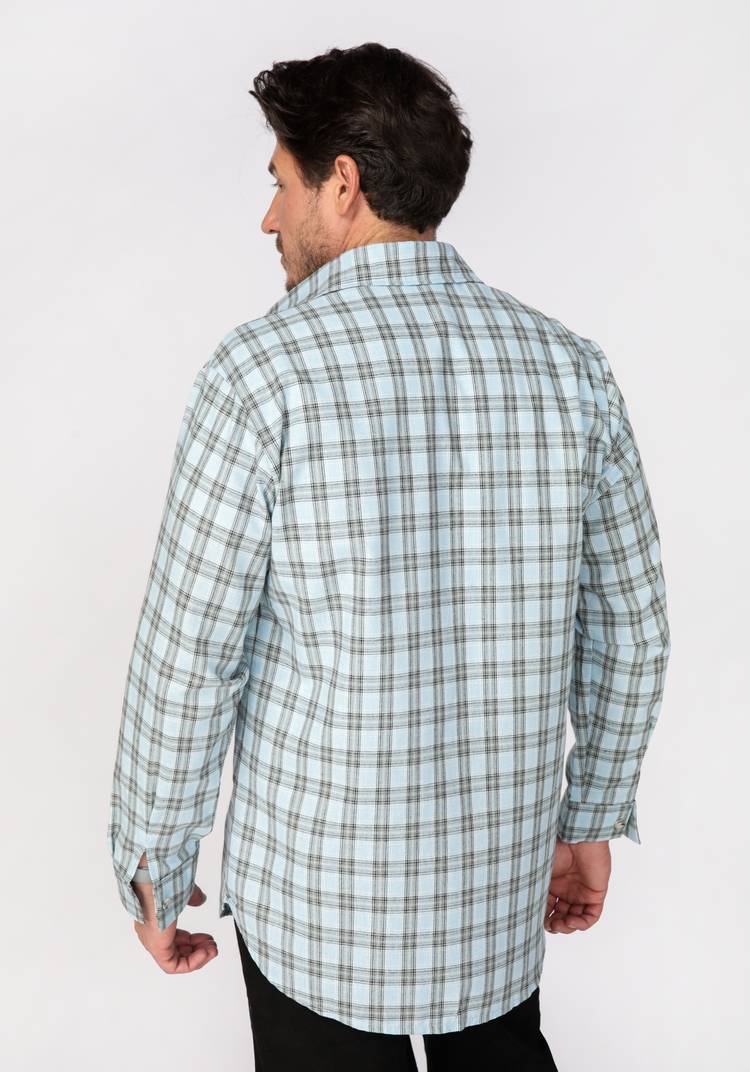 Рубашка мужская в мелкую клетку шир.  750, рис. 3