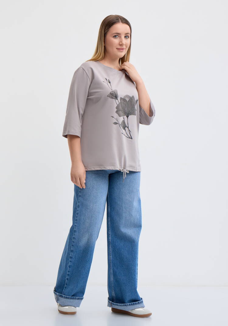 Блуза на кулиске с принтом шир.  750, рис. 20