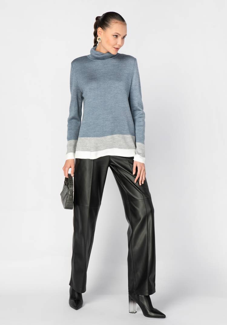 Свитер женский с контрастными полосами шир.  750, рис. 4