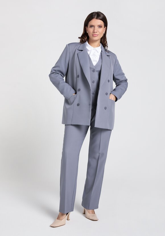 Жакет двубортный на подкладке шир.  580, рис. 6