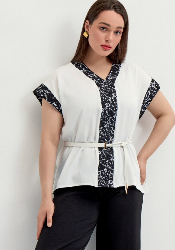 Блуза с леопардовой окантовкой шир.  580, рис. 14