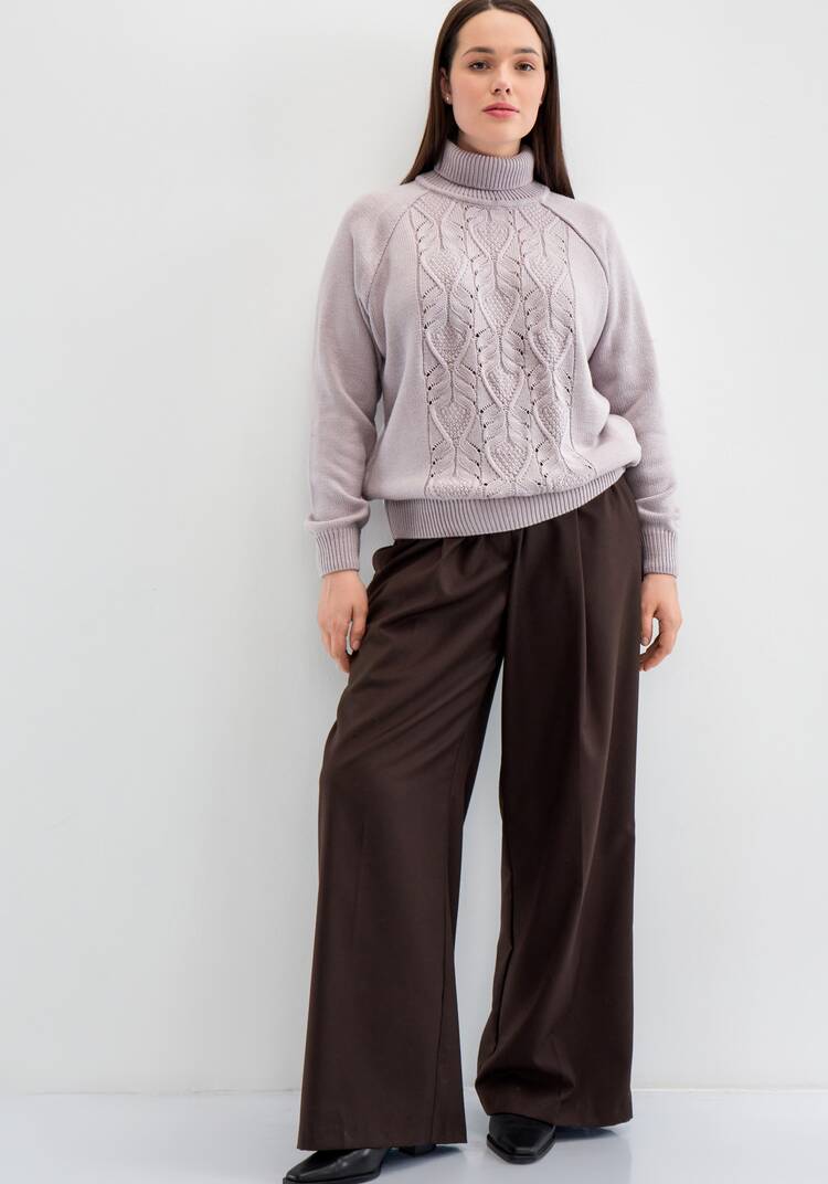 Свитер с ажурным рисунком шир.  750, рис. 28
