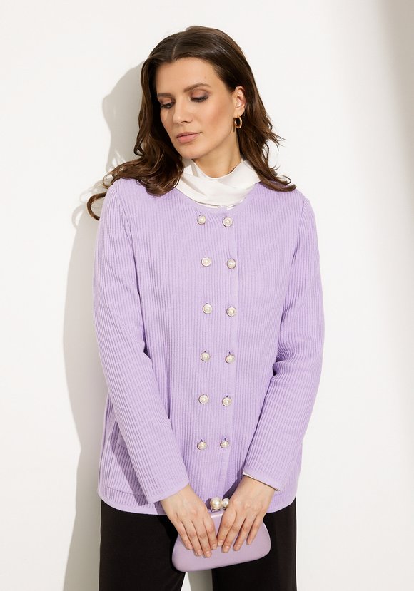 Жакет на пуговицах с жемчугом шир.  580, рис. 7