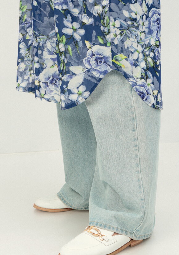 Рубашка удлинённая с цветочным принтом шир.  580, рис. 16