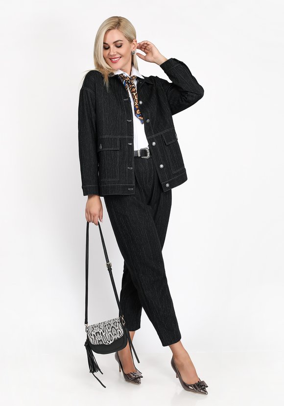 Куртка джинсовая с накладными карманами шир.  580, рис. 7