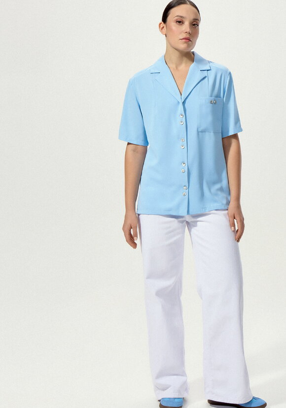 Блуза с однобортным воротником шир.  580, рис. 2