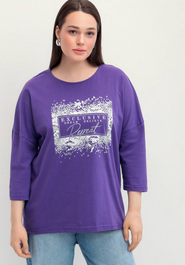 Туника с принтом на груди шир.  750, рис. 53