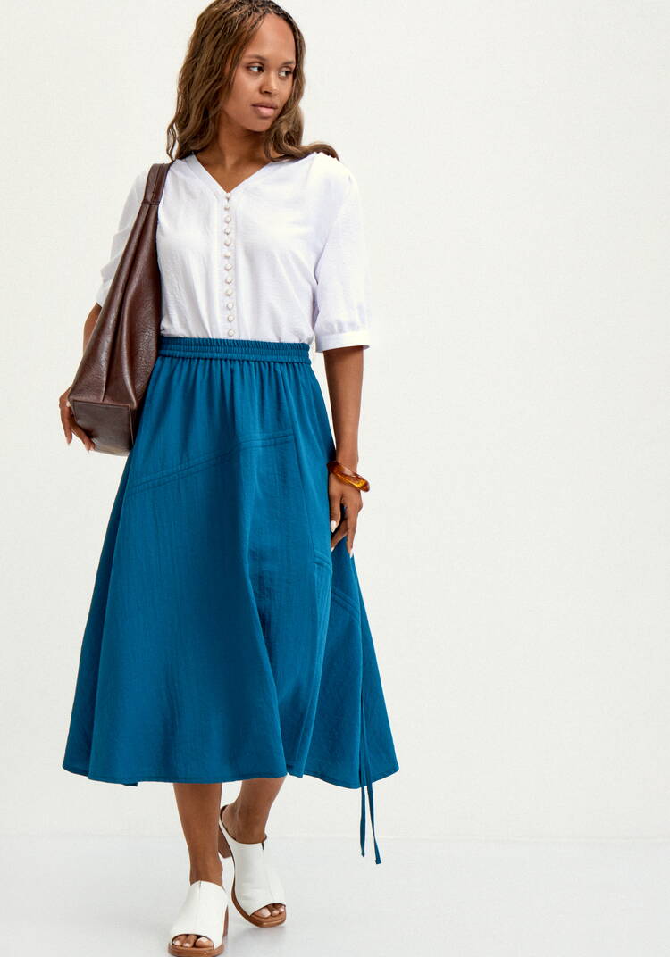 Юбка с декоративной сборкой шир.  750, рис. 16