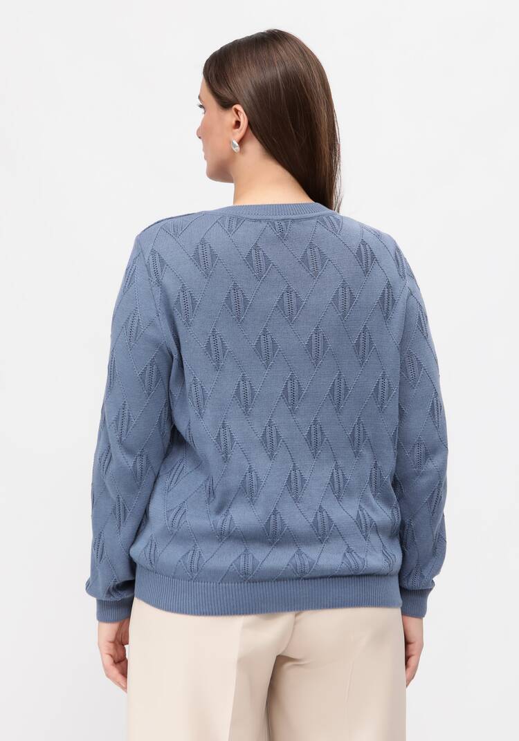 Джемпер ажурный удлиненный шир.  750, рис. 27