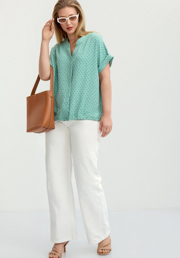 Блуза на кулиске по низу Мира шир.  580, рис. 8