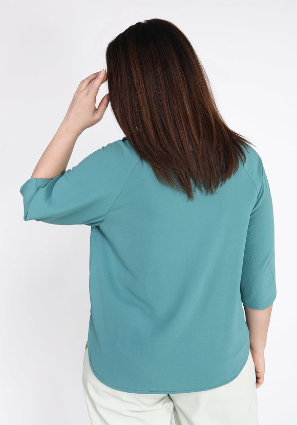 Блуза с отложным воротником на пуговицах шир.  580, рис. 3