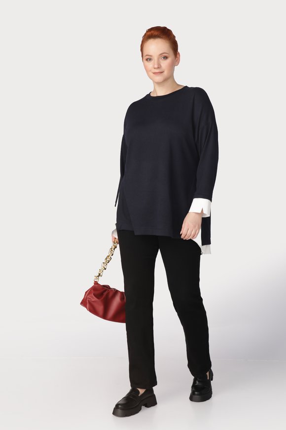 Туника свободная с контрастными вставками шир.  580, рис. 2