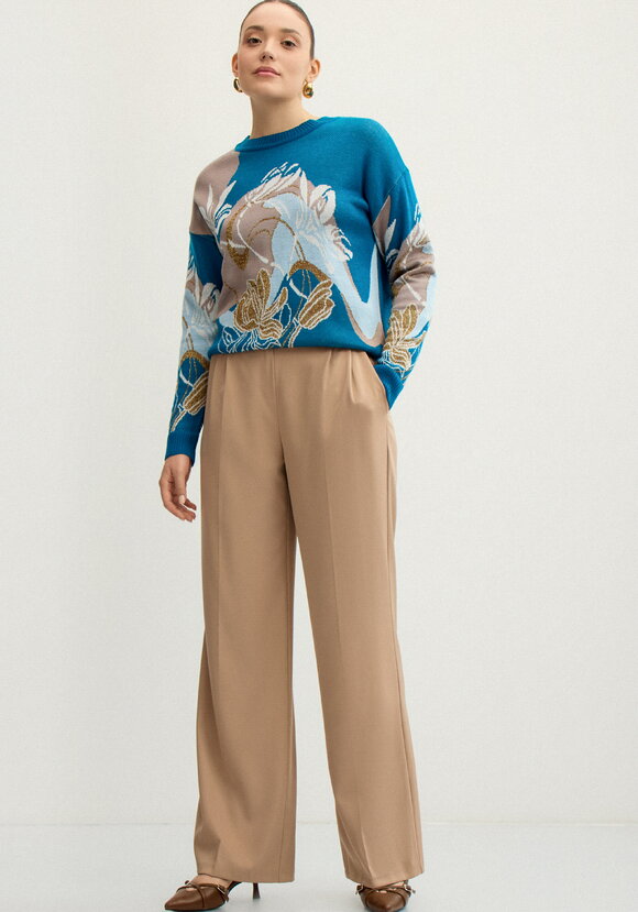 Джемпер с цветочно-абстрактным принтом шир.  580, рис. 2