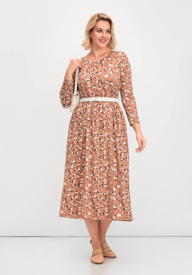 Платье с цветочным рисунком и рукавами 3/4 шир.  750, рис. 9