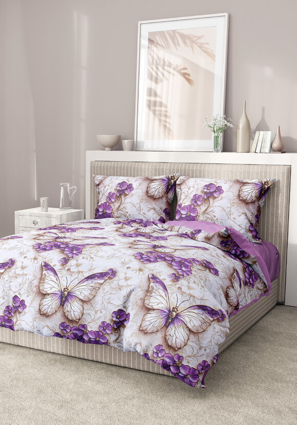 КПБ сатин Жемчужный сад шир.  580, рис. 1