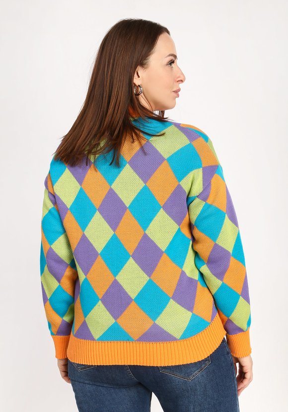 Кардиган Яркие ромбы шир.  580, рис. 12