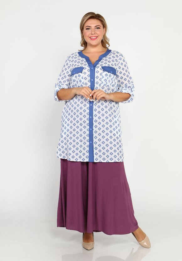 Туника с накладными клапанами на груди шир.  580, рис. 1