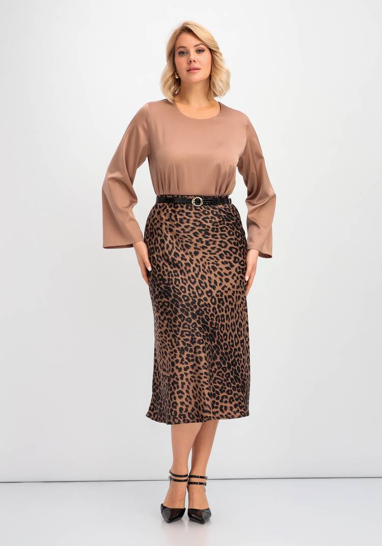 Юбка длины миди с шелком шир.  750, рис. 6