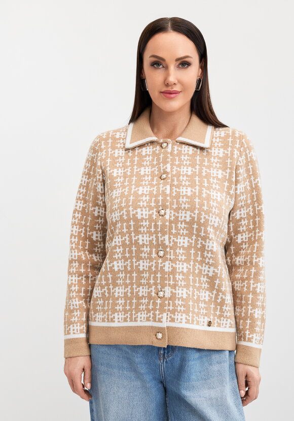 Кардиган трикотажный с отложным воротником шир.  580, рис. 4