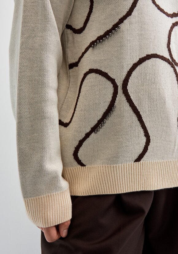 Джемпер с жемчужным декором и абстракцией шир.  580, рис. 15