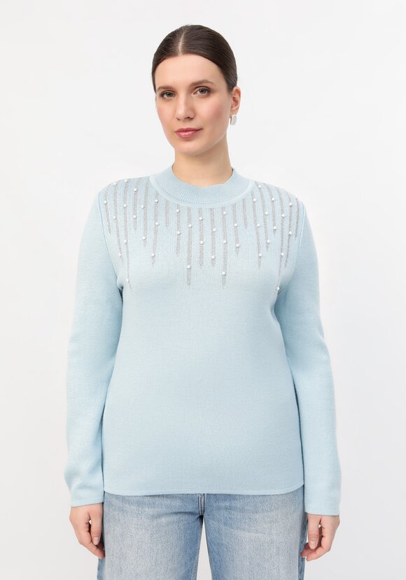 Джемпер с жемчугом и метанитью шир.  580, рис. 10