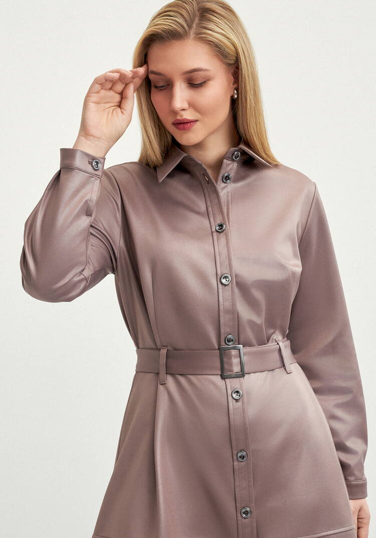 Платье-рубашка трикотажное под кожу шир.  750, рис. 17