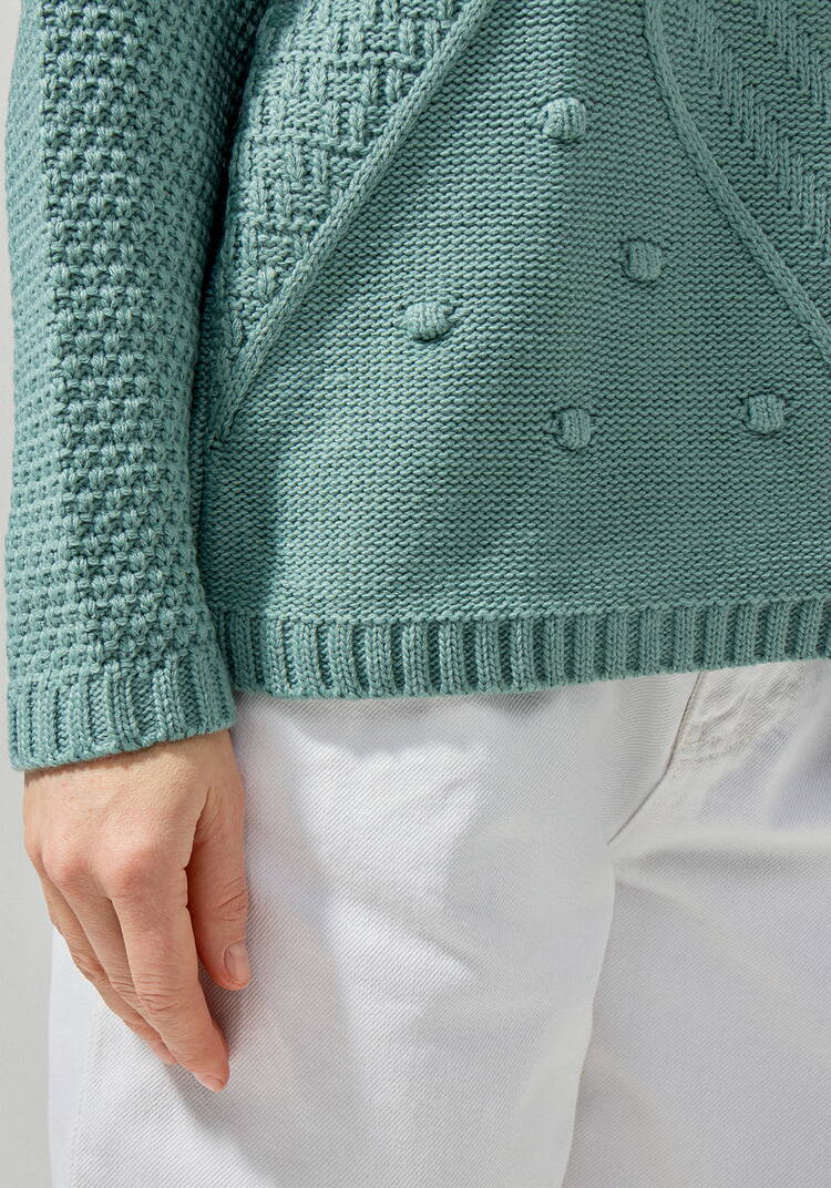 Джемпер с комбинированным фактурным рисунком шир.  750, рис. 14