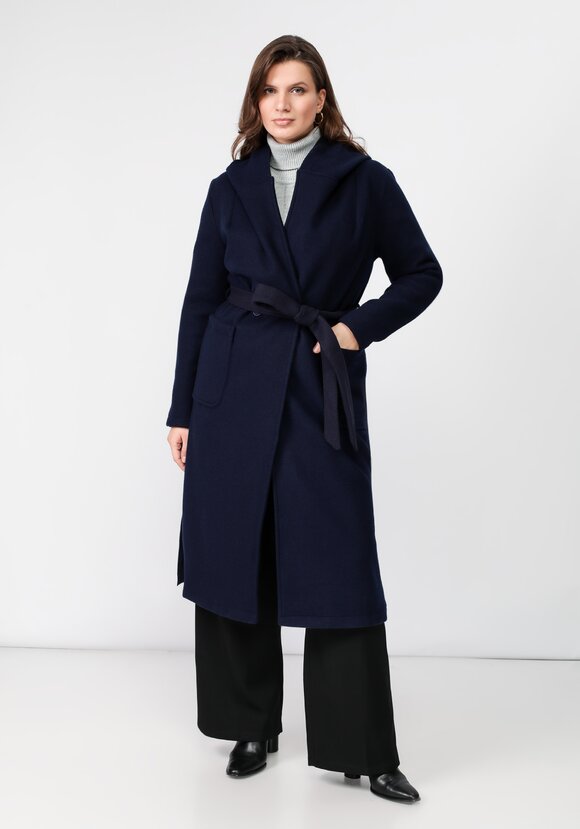 Пальто удлиненное с поясом шир.  580, рис. 17