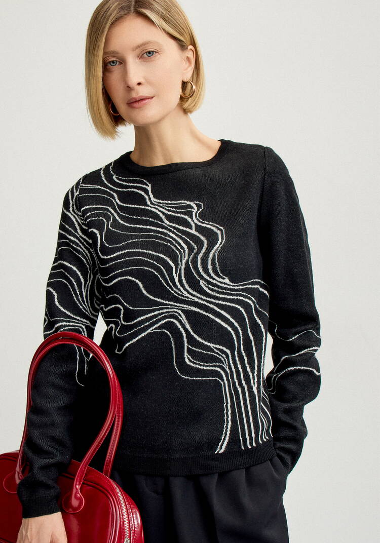 Джемпер с абстрактным рисунком Волны шир.  750, рис. 11