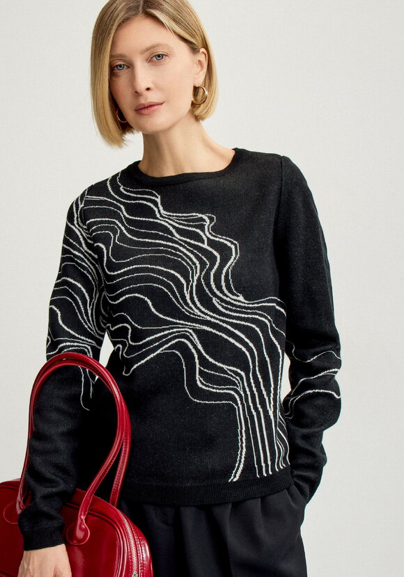 Джемпер с абстрактным рисунком Волны шир.  580, рис. 11
