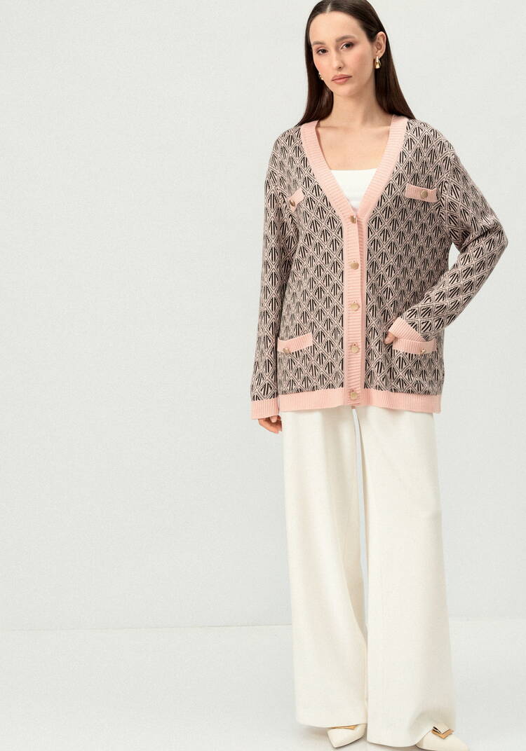 Кардиган удлиненный с графичным орнаментом шир.  750, рис. 8