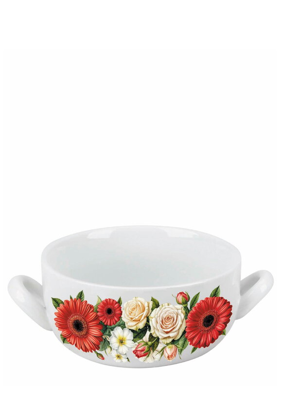 Набор фарфоровых бульонниц с ложками, 4 шт. шир.  580, рис. 16