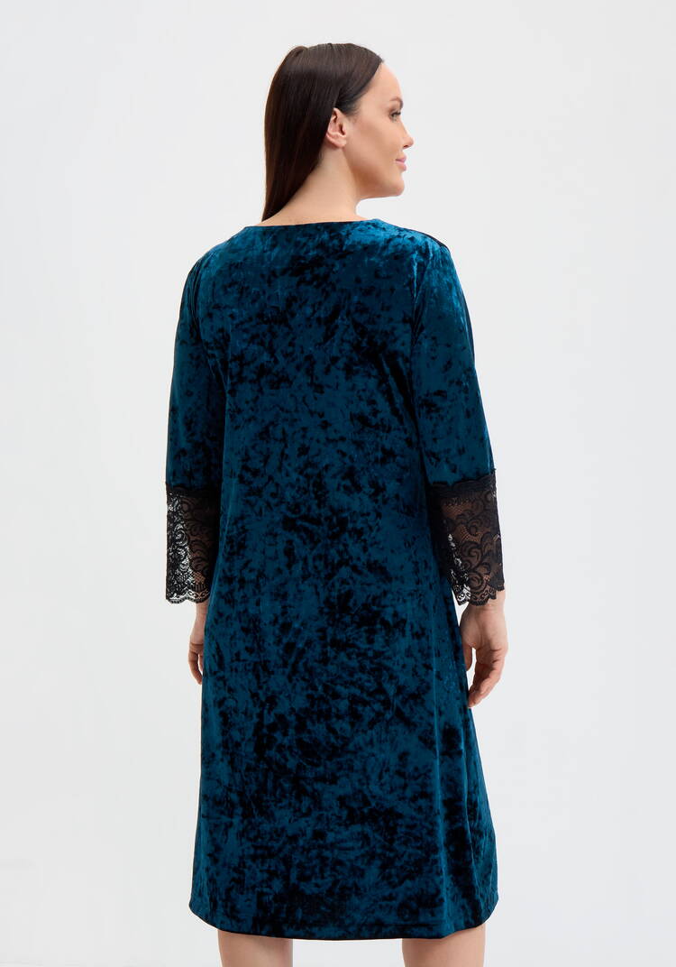 Халат велюровый на запах с кружевом шир.  750, рис. 3