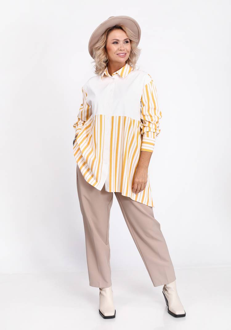 Блуза комбинированная в полоску шир.  750, рис. 5