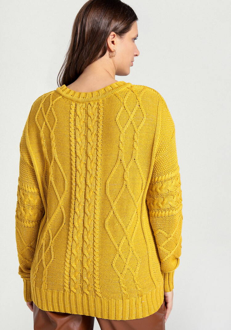 Джемпер с V-образным вырезом и косами шир.  750, рис. 16