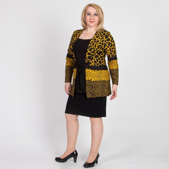 Блуза с эффектом двойки и монохромным принтом шир.  580, рис. 2