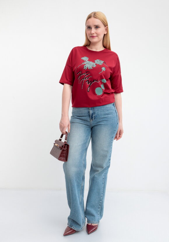 Футболка с принтом и рукавом 3/4 шир.  580, рис. 33