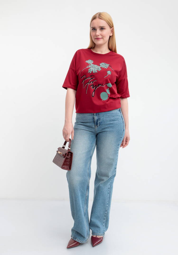 Футболка с принтом и рукавом 3/4 шир.  750, рис. 33